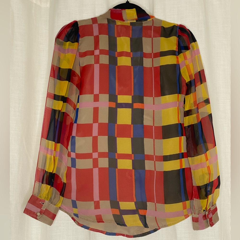 Colorful Plaid Women's Top - Picture 2 of 7